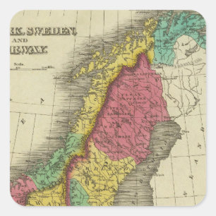 Adesivo Quadrado Dinamarca, Suecia E Noruega