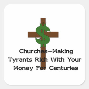 Adesivo Quadrado Dinheiro do coração das igrejas