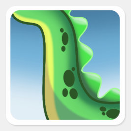 Adesivo Quadrado DINOSSAUR MISTERIOSO DO PESCOÇO LONGO por Jeff Wil