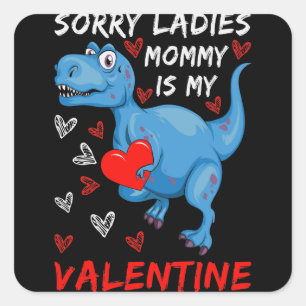 Adesivo Quadrado Dinossauro Azul Desculpe Senhoras Mamãe é meu Na