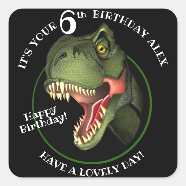 Adesivo Quadrado Dinossauro Cute Scary (Frente)