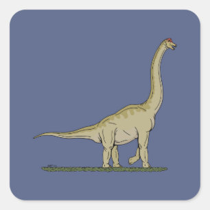 Adesivo Quadrado Dinossauro Jurássico Brachiossauro