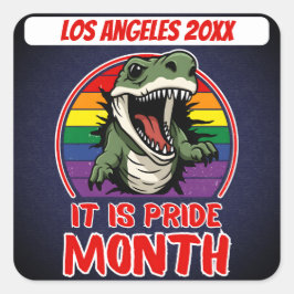 Adesivo Quadrado Dinossauro no Fundo das Cores do Sinalizador do Ar