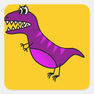 Adesivo Quadrado Dinossauro roxo, bravo e bonito