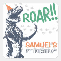 Dinossauro T-Rex na Festa de aniversário do Chapéu