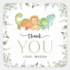 Adesivo Quadrado Dinossauros Cons, T-Rex, Jurássicos, Primeiro Aniv