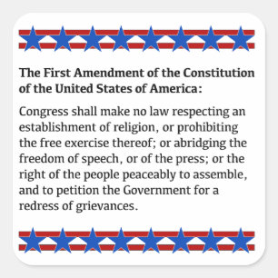 Adesivo Quadrado Direitos de primeira alteração