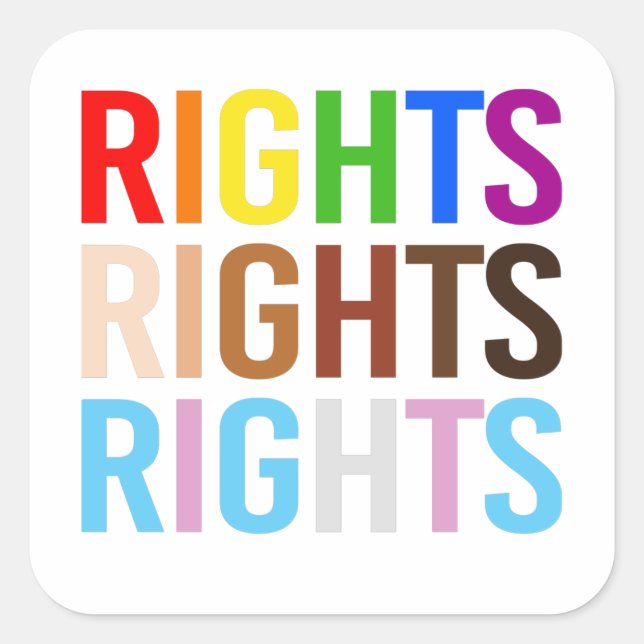 Adesivo Quadrado Direitos LGBTQ+ (Frente)