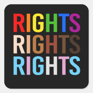 Adesivo Quadrado DIREITOS LGBTQ+ DIREITOS DE T-Shirt