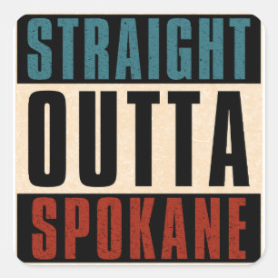 Adesivo Quadrado Direto de Spokane Washington WA