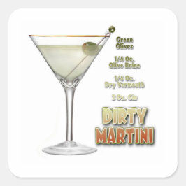 Adesivo Quadrado Dirty Martini Cocktail Recebe Arte