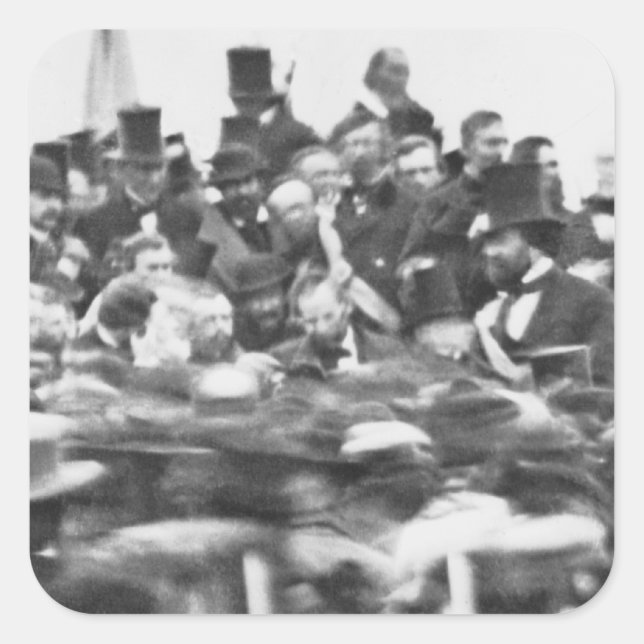 Adesivo Quadrado Discurso de Gettysburg, Abraham Lincoln (Frente)