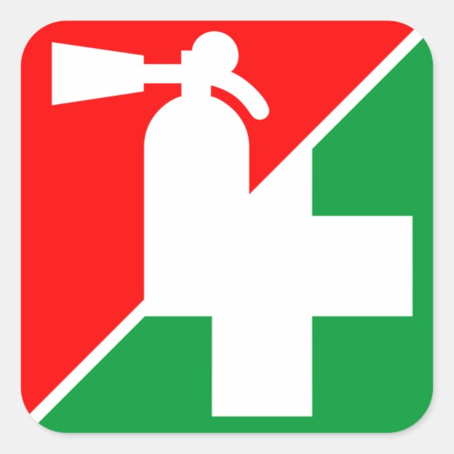 Adesivo Quadrado Disfarce/decretos de primeiros socorros (Frente)