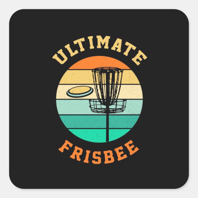 Adesivo Quadrado Disk Golf Ultimate Frisbee (Frente)