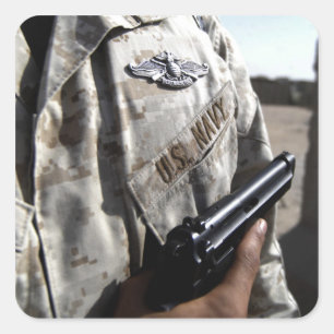 Adesivo Quadrado Dispositivo da guerra da força marinha de frota