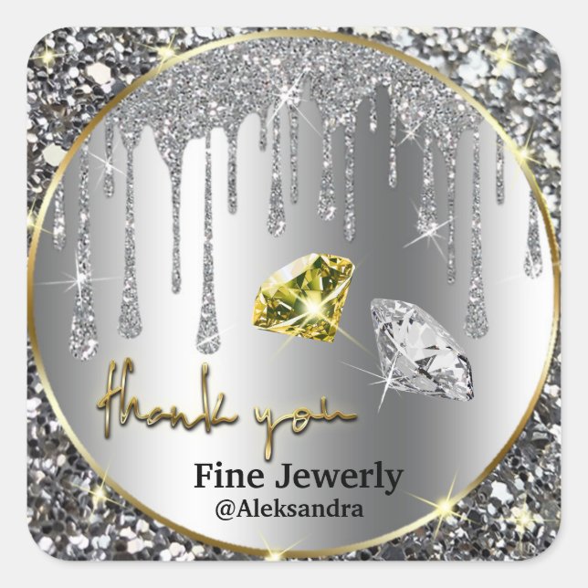 Adesivo Quadrado Dissipador de Lâmpada Dourada de Prata (Frente)