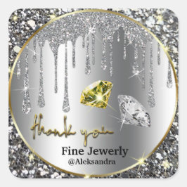 Adesivo Quadrado Dissipador de Lâmpada Dourada de Prata