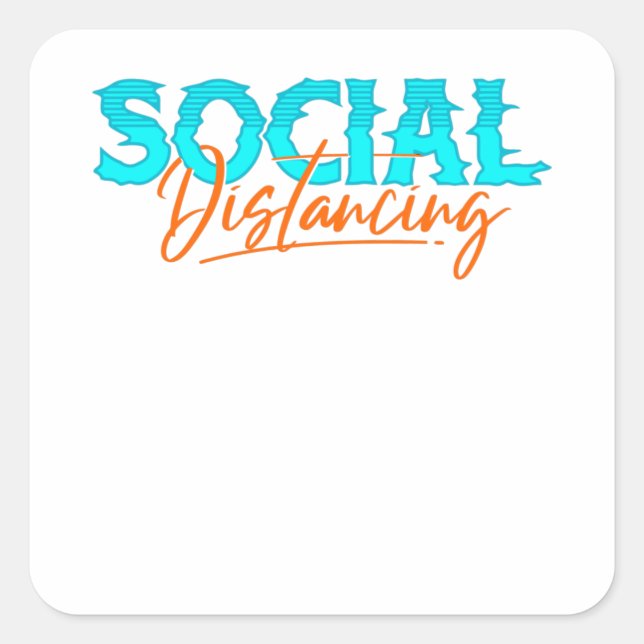 Adesivo Quadrado Distância social (Frente)