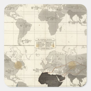 Adesivo Quadrado Distribuição dos roedores e dos animais