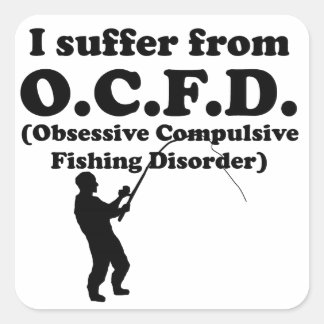 Adesivo Quadrado Distúrbio Obsessivo De Pesca Compulsiva
