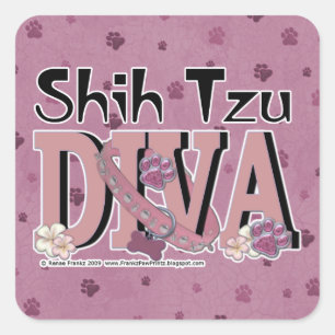 Adesivo Quadrado DIVA de Shih Tzu