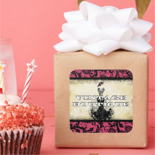 Adesivo Quadrado Diva Fashion Sticker Orange Retro Pontos