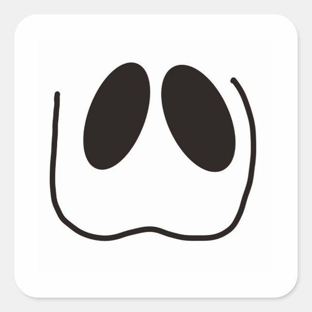 Adesivo Quadrado Diversão, assustador, cara fantasma para o Hallowe (Frente)
