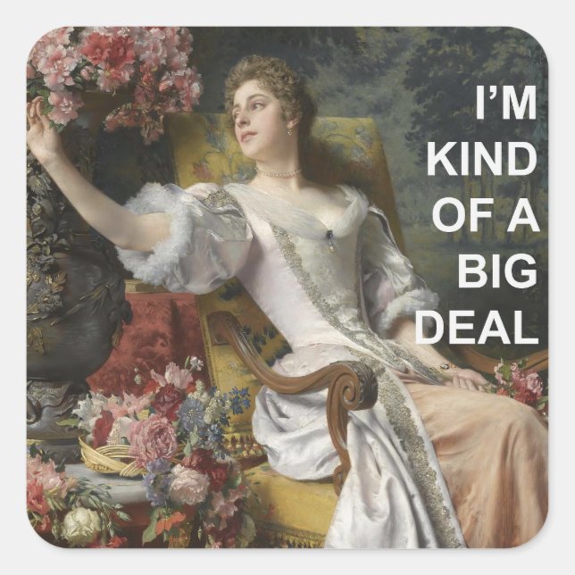 Adesivo Quadrado Diversão Capturando Cotação de Texto + Retrato Vin (Frente)