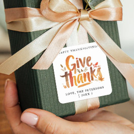 Adesivo Quadrado Diversão Dar Gratidão Aos Obrigados Cores Queda Es