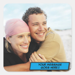 Adesivo Quadrado Diversão de Foto Personalizada Moderna