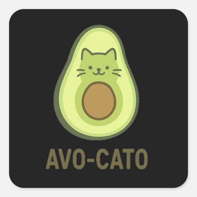 Adesivo Quadrado Diversão Dizendo Avo Cato Humor Cat Avocado (Frente)