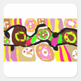 Adesivo Quadrado Diversão Donuts