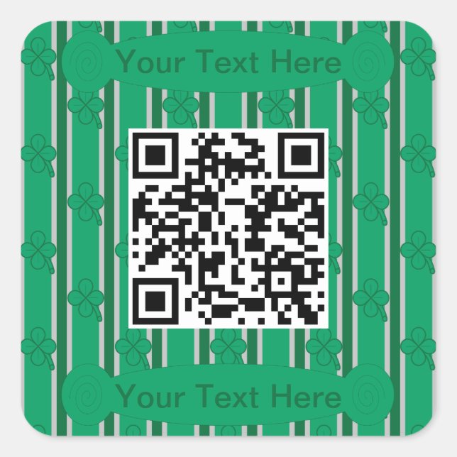 Adesivo Quadrado Diversão e Rico 4 Código QR de Fecho Folha (Frente)