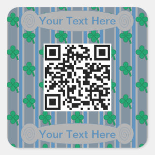 Adesivo Quadrado Diversão e Rico 4 Código QR de Fecho Folha