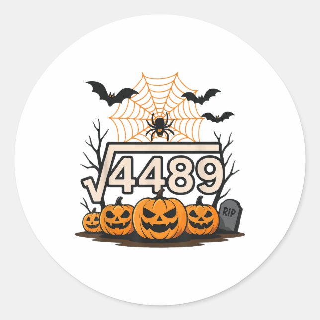 Adesivo Quadrado Divertido de Halloween Raiz 4489 67 Meme  (Frente)