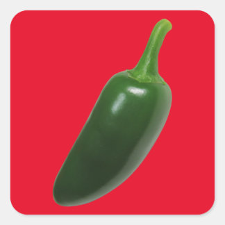 Adesivo Quadrado Divertido e picante Jalapeno Pepper
