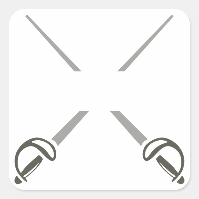 Adesivo Quadrado Dividir Espadas Cruzadas (Frente)