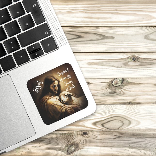 Adesivo Quadrado Divine Shepherd - Jesus Sticker (Criador carregado)