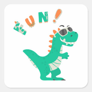 Adesivo Quadrado Divirta-se com um partido Dino-Mite!