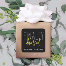 Adesivo Quadrado Divorciado Finalmente Simples Legal Humor Separaçã