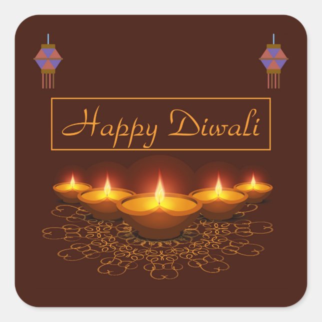 Adesivo Quadrado Diwali (Frente)