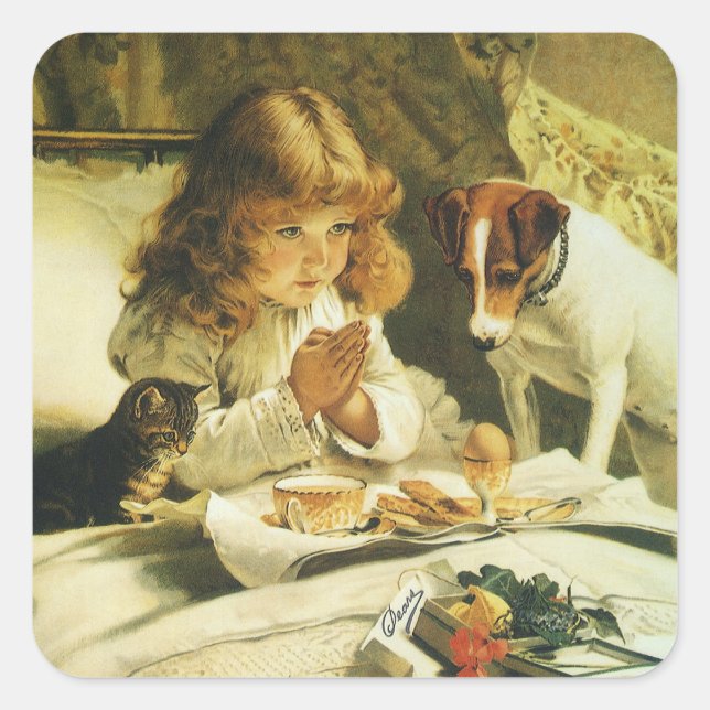 Adesivo Quadrado Dizendo Nossas Orações, Suspense Charles Burton Ba (Frente)