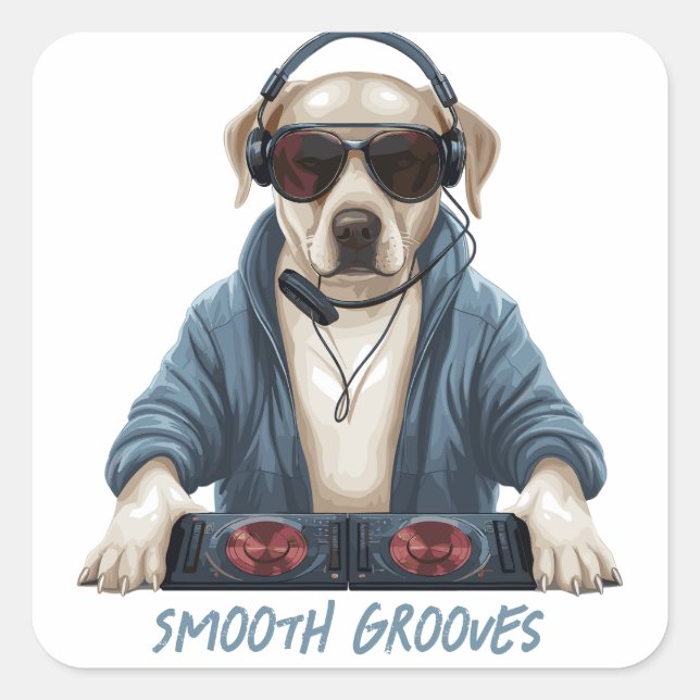 Adesivo Quadrado DJ Doggo (Frente)