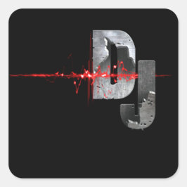 Adesivo Quadrado DJ. Sinta a música