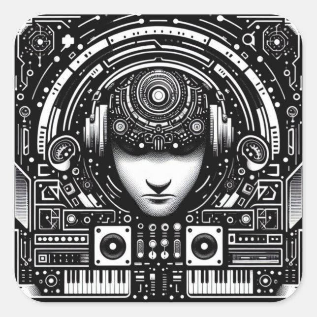 Adesivo Quadrado DJ Sticker (Frente)