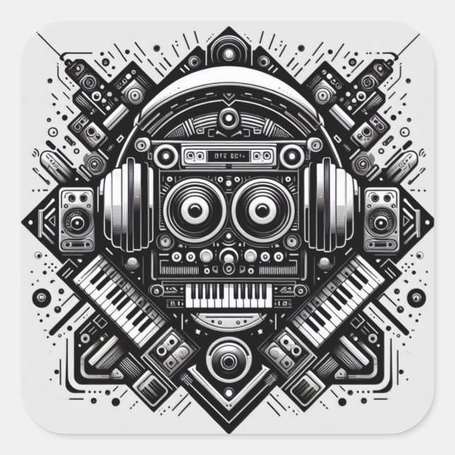 Adesivo Quadrado DJ Sticker (Frente)