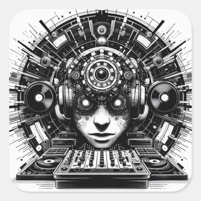 Adesivo Quadrado DJ Sticker (Frente)