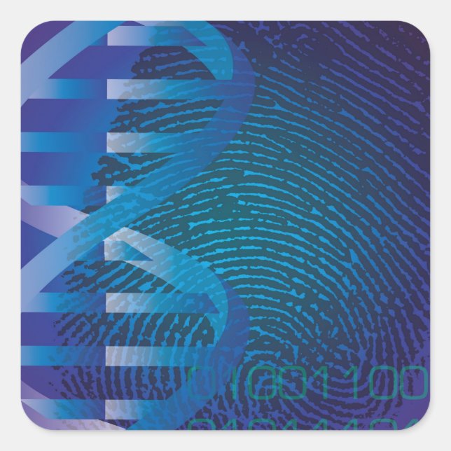 Adesivo Quadrado DNA Fingerprint Medical Science (Frente)