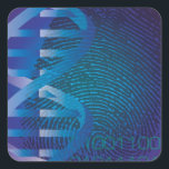 Adesivo Quadrado DNA Fingerprint Medical Science<br><div class="desc">Uma design legal,  moderna e divertida inspirada na ciência médica. O presente perfeito para todos os médicos,  enfermeiros,  cientistas,  professores de ciência,  técnicos de laboratório,  estudantes de ciência,  enfim,  qualquer geek de ciência em sua vida (e isso inclui você)! Projetado pela Science Geekness © em http://www.zazzle.com/sciencegeekness*</div>
