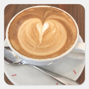 Adesivo quadrado do Cappuccino